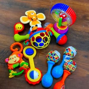 An assortment of infant toys